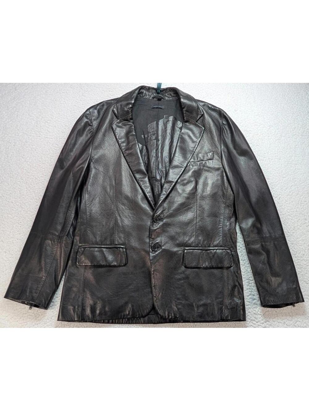 Vintage Juicy Couture Dirty English Leather Jacket Mens Large Black Blazer Style